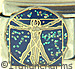 Vitruvian Man on Sparkle Blue