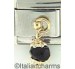 FINAL SALE Dangle Black Faceted Bead