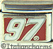 License Nascar White 97 on Red Busch