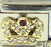 FINAL SALE CZ Crown with Red Center Stone