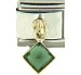 May Green Square Bezel Dangle