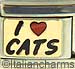 I Love Cats on Gold with Red Heart