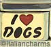 FINAL SALE I Love Dogs on Gold with Red Heart