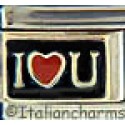 I Love You on Black with Red Heart