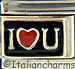 I Love You on Black with Red Heart