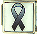 Black Awareness Ribbon for Melanoma on White