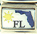 Dark Blue Florida Outline with FL on White