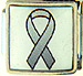 Grey Ribbon for Brain Cancer on White