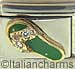 CZ Flip Flop with Green Sole