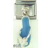 Sterling Silver Dangle Light Blue Flip Flop with White Flower