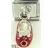 Sterling Silver Dangle Deep Red Baby Shoe Jan