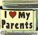 I Love My Parents on Gold with Red Heart