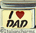 I Love Dad on Gold with Red Heart