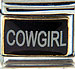 Cowgirl Text on Black