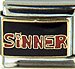 Sinner Text on Black