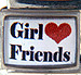 Girl Friends on White with Red Heart