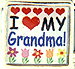 I Love My Grandma on White with Hearts and Flowers