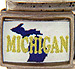 Michigan State Outline on White