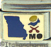 Blue Missouri Outline with MO on Gold