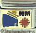 Blue New Mexico Outline with NM on Gold