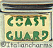 Green Coast Guard Text on Gold