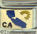 Dark Blue California Outline with CA on Gold