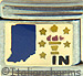 Dark Blue Indiana Outline with IN on Gold
