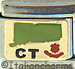 Green Connecticut Outline with CT on Gold