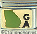 Green Georgia Outline with GA on Gold