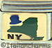 Green New York Outline with NY on Gold