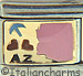 Pink Arizona Outline with AZ on Gold