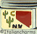 Red Nevada Outline with NV on Gold