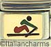 Multi-Colored Rower on Gold