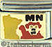 Yellow Minnesota Outline with MN on Gold