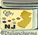 Yellow New Jersey Outline with NJ on Gold