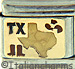 Yellow Texas Outline with TX on Gold