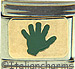 FINAL SALE Green Handprint on Gold