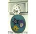 Dangle Teal Oval with Flowers