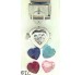 SS Heart Locket with 5 Changeable Stones Clear Pink Red Blue Teal