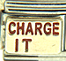 Charge It Red Text on Gold