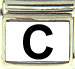 Black Block Letter C with White Background