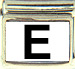 Black Block Letter E with White Background
