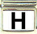 Black Block Letter H with White Background