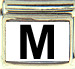 Black Block Letter M with White Background