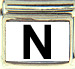 Black Block Letter N with White Background