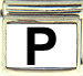 Black Block Letter P with White Background