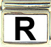 Black Block Letter R with White Background