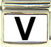 Black Block Letter V with White Background