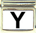 Black Block Letter Y with White Background