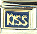 FINAL SALE Kiss Text on Blue
